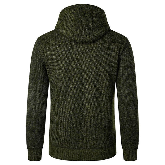 Cardigan zippé à capuche matelassé patchwork en polaire pour homme