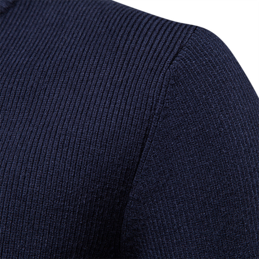 Herren Freizeit Strickjacke im Vintage-Stil mit Stehkragen und durchgehendem Reißverschluss