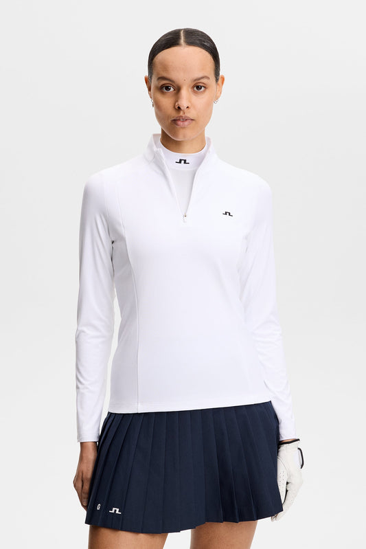 Cindy Quarter Zip Mid Layer / White