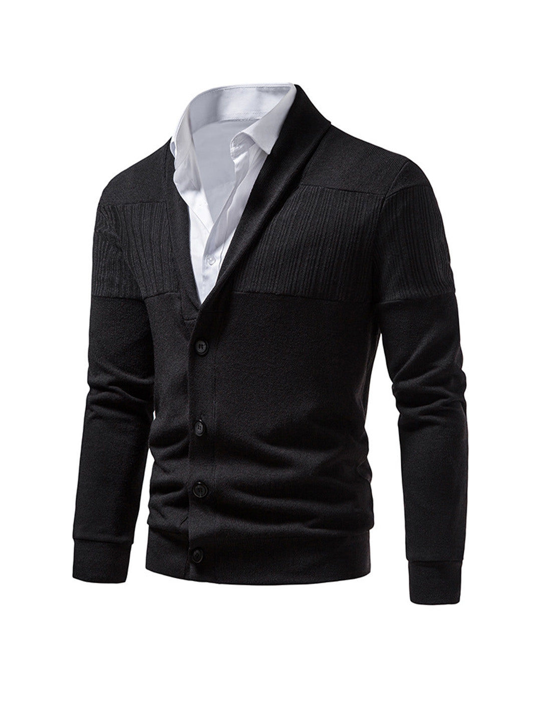 Brent Patchwork Casual Cardigan (shirt not included)