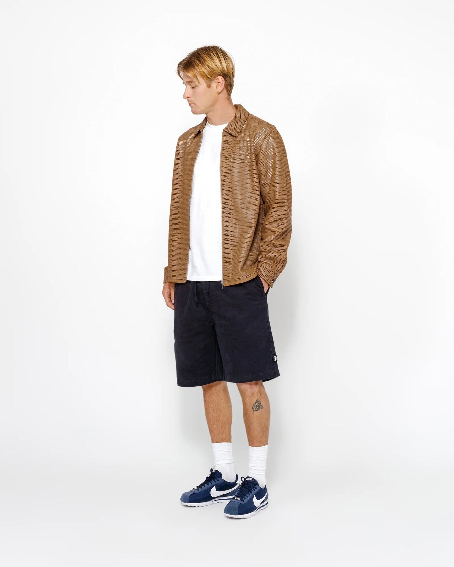SHORT DE PLAGE EN COTON BROSSE