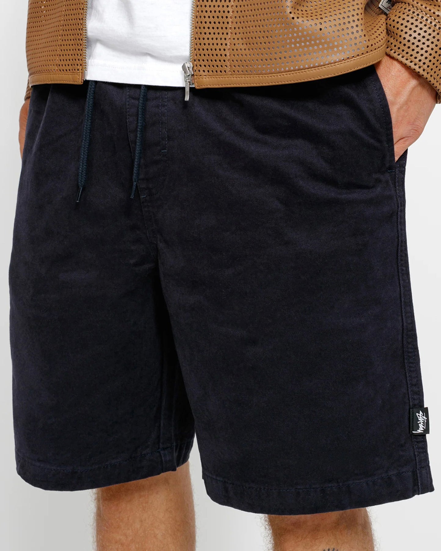 SHORT DE PLAGE EN COTON BROSSE