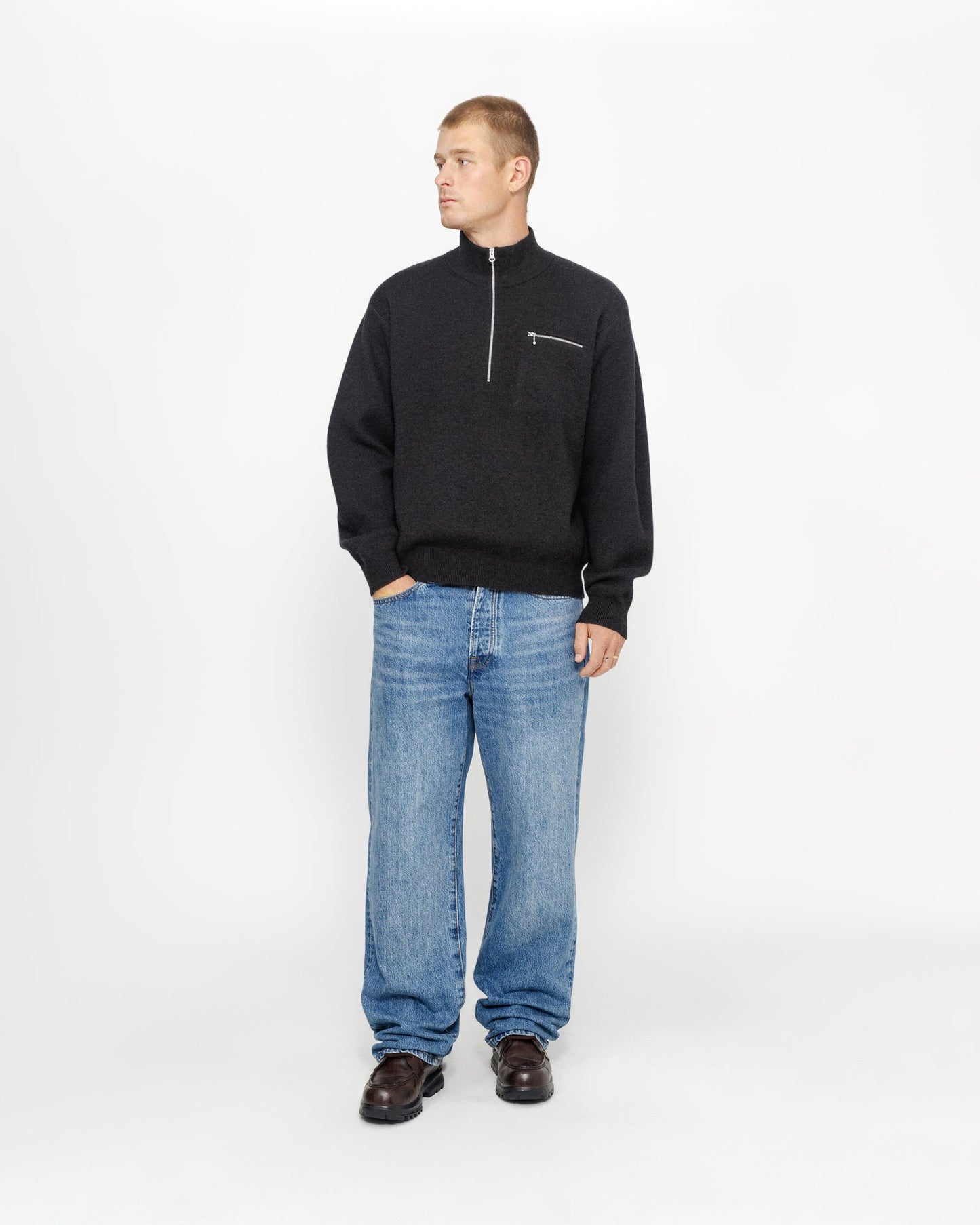 PULL COL MONTANT DEMI-ZIP