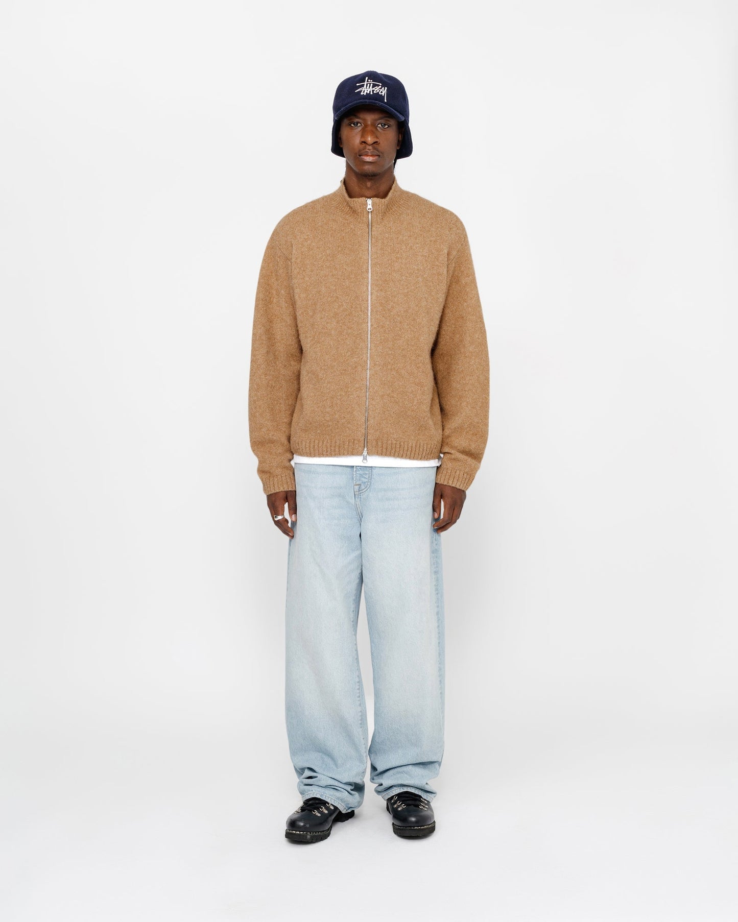 PULL EN MÉRINOS BROSSÉ ENTIÈREMENT ZIPPÉ