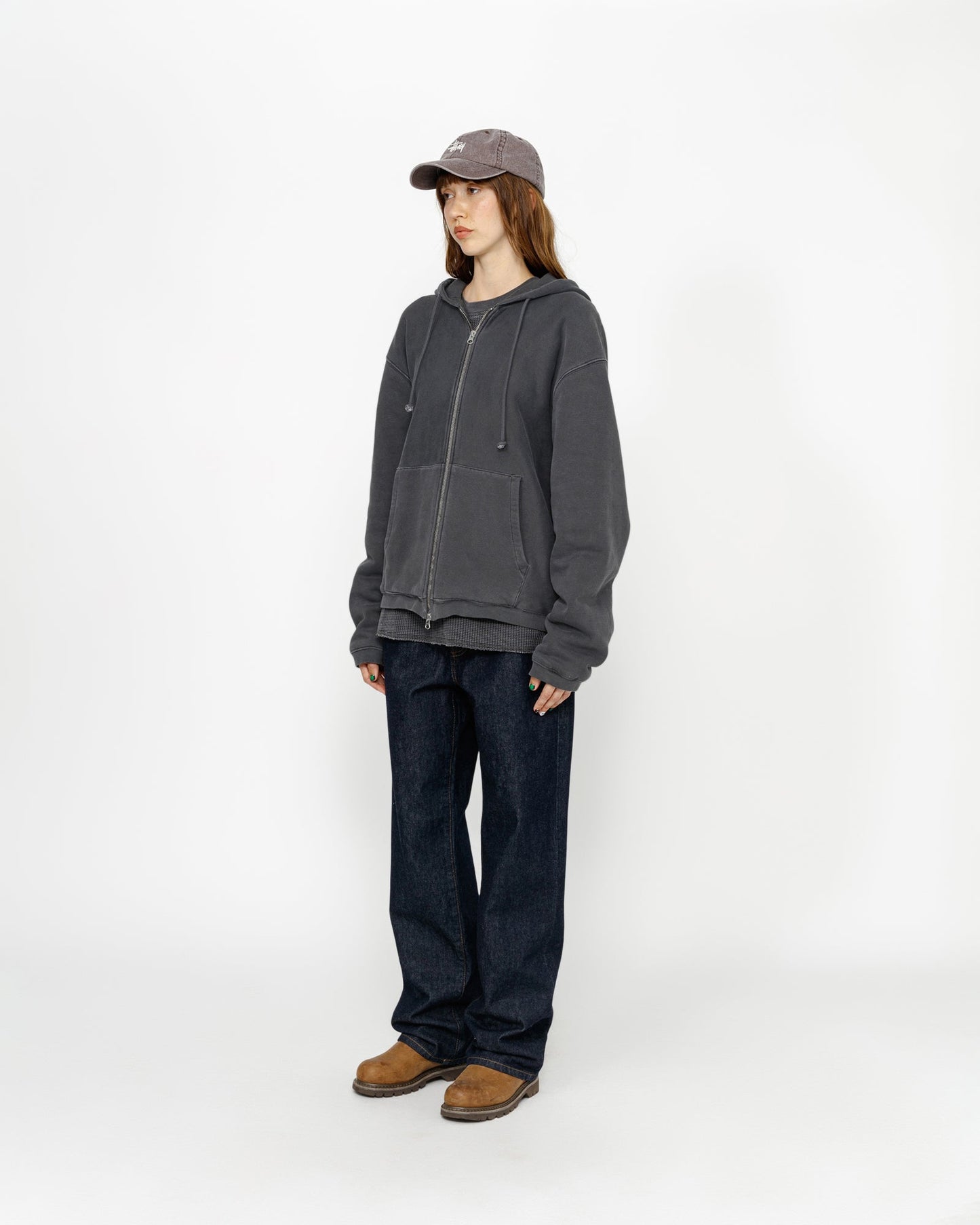 SWEAT À CAPUCHE ZIPPÉ DOUBLÉ GAUFRÉ