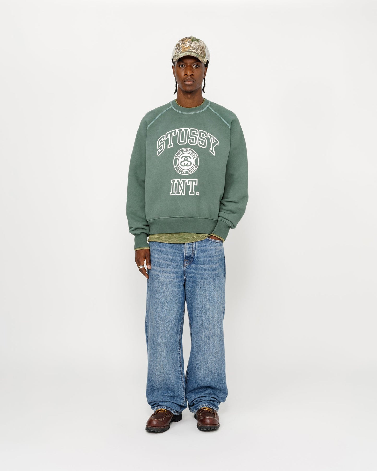 SWEAT RAGLAN COL ROND SURJETÉ STYLE UNIVERSITAIRE