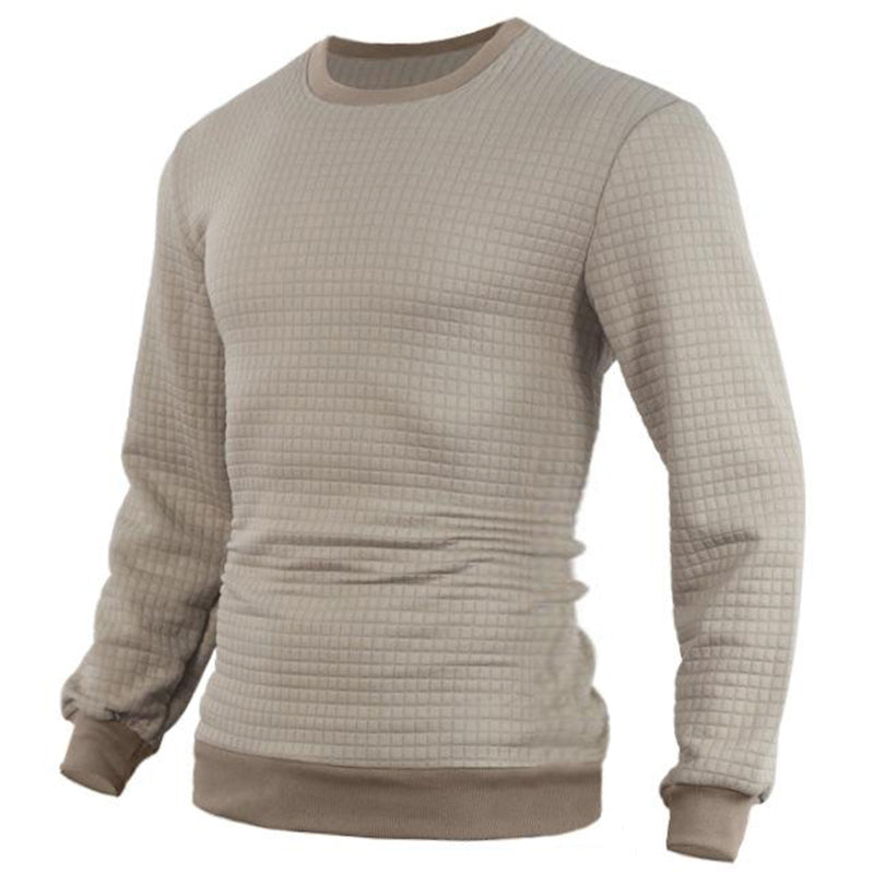 Sweat-shirt pull à petits carreaux jacquard pour homme
