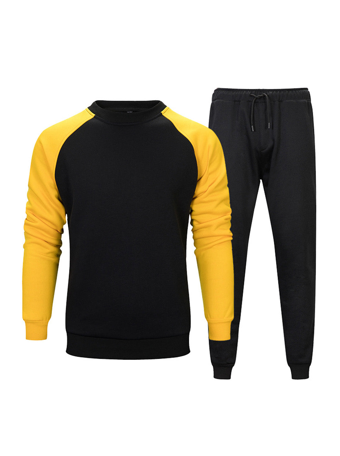 Frottee-Rundhalspullover mit Sweatpants mit elastischem Bund