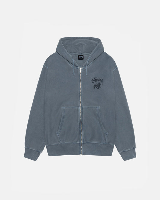SWEAT À CAPUCHE ZIPPÉ TEINT EN PIÈCE RASTA LION