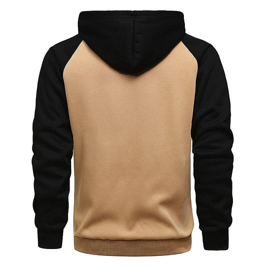 Gilet Sweat-shirt à Capuche Zippé Polaire Contrasté pour Homme