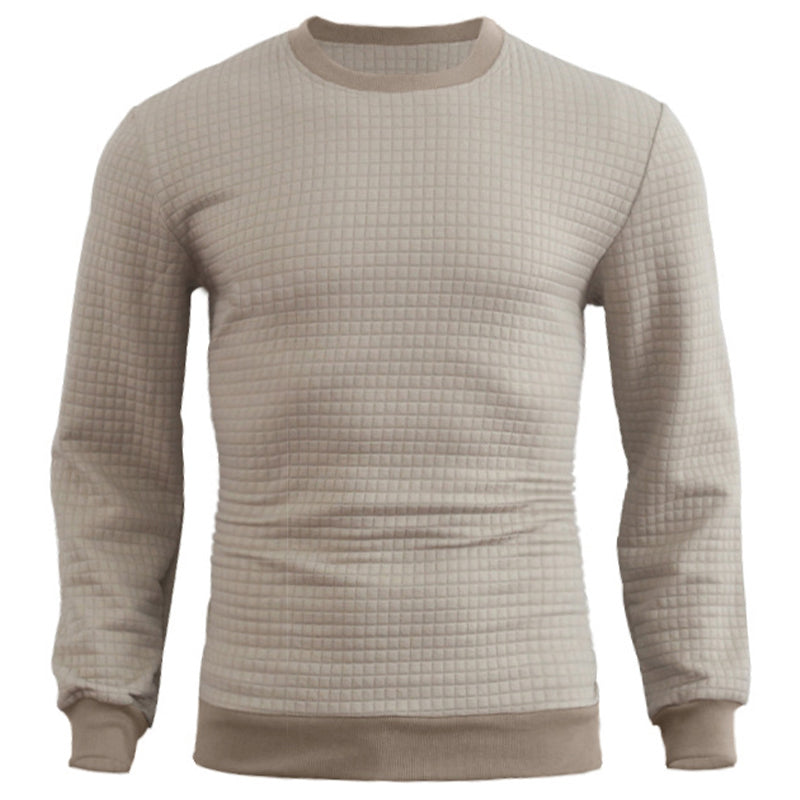 Sweat-shirt pull à petits carreaux jacquard pour homme