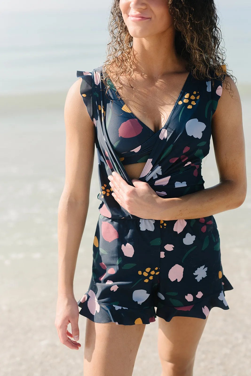 Bade-Jumpsuit Integrierter BH👙Herausnehmbare BH-Körbchen