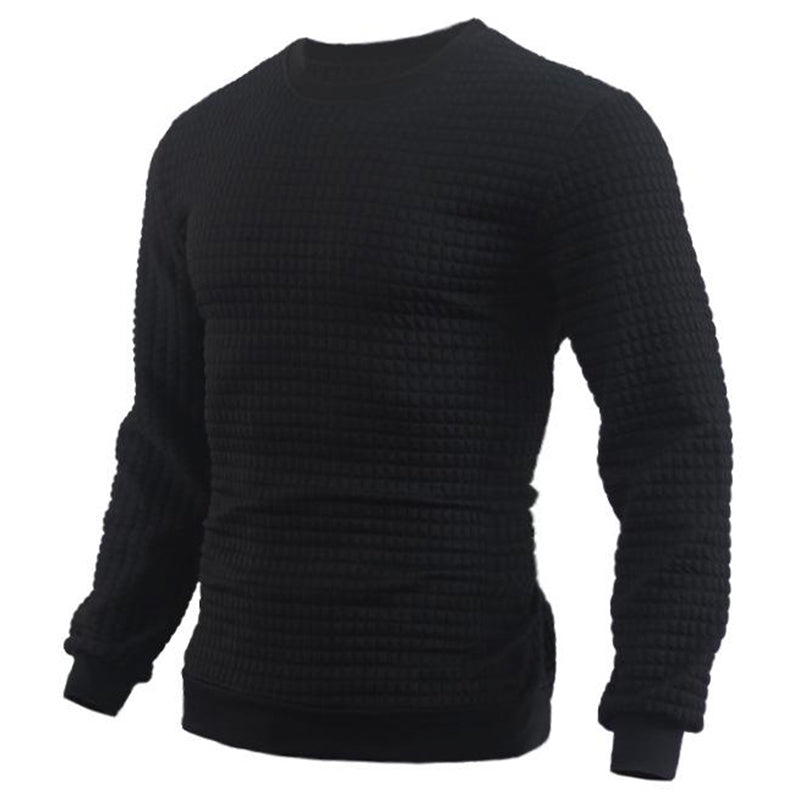 Sweat-shirt pull à petits carreaux jacquard pour homme