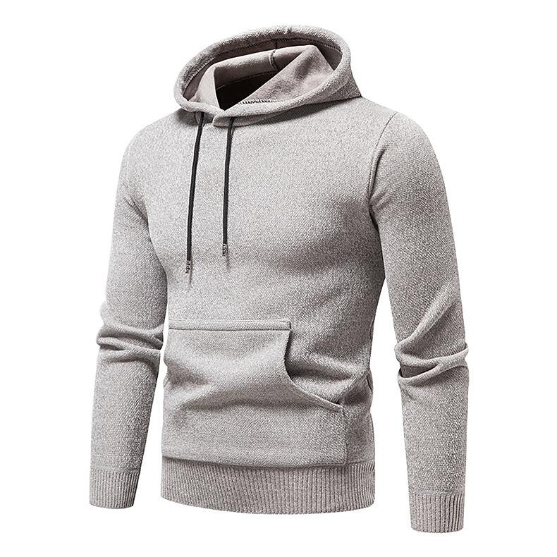 Pull à capuche décontracté basique en chenille pour homme