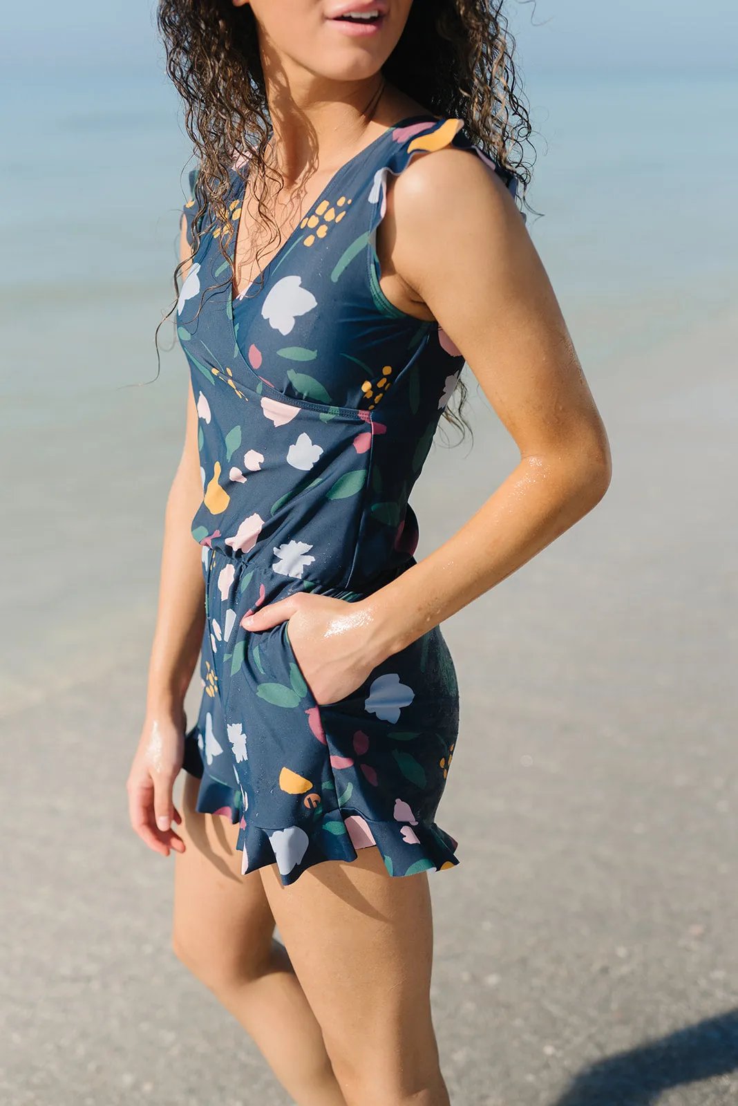 Bade-Jumpsuit Integrierter BH👙Herausnehmbare BH-Körbchen