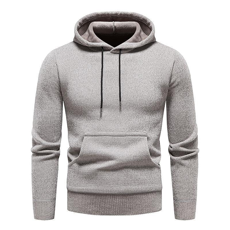 Pull à capuche décontracté basique en chenille pour homme