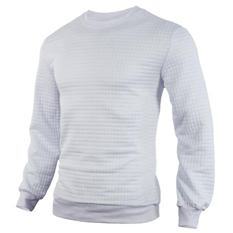 Sweat-shirt pull à petits carreaux jacquard pour homme