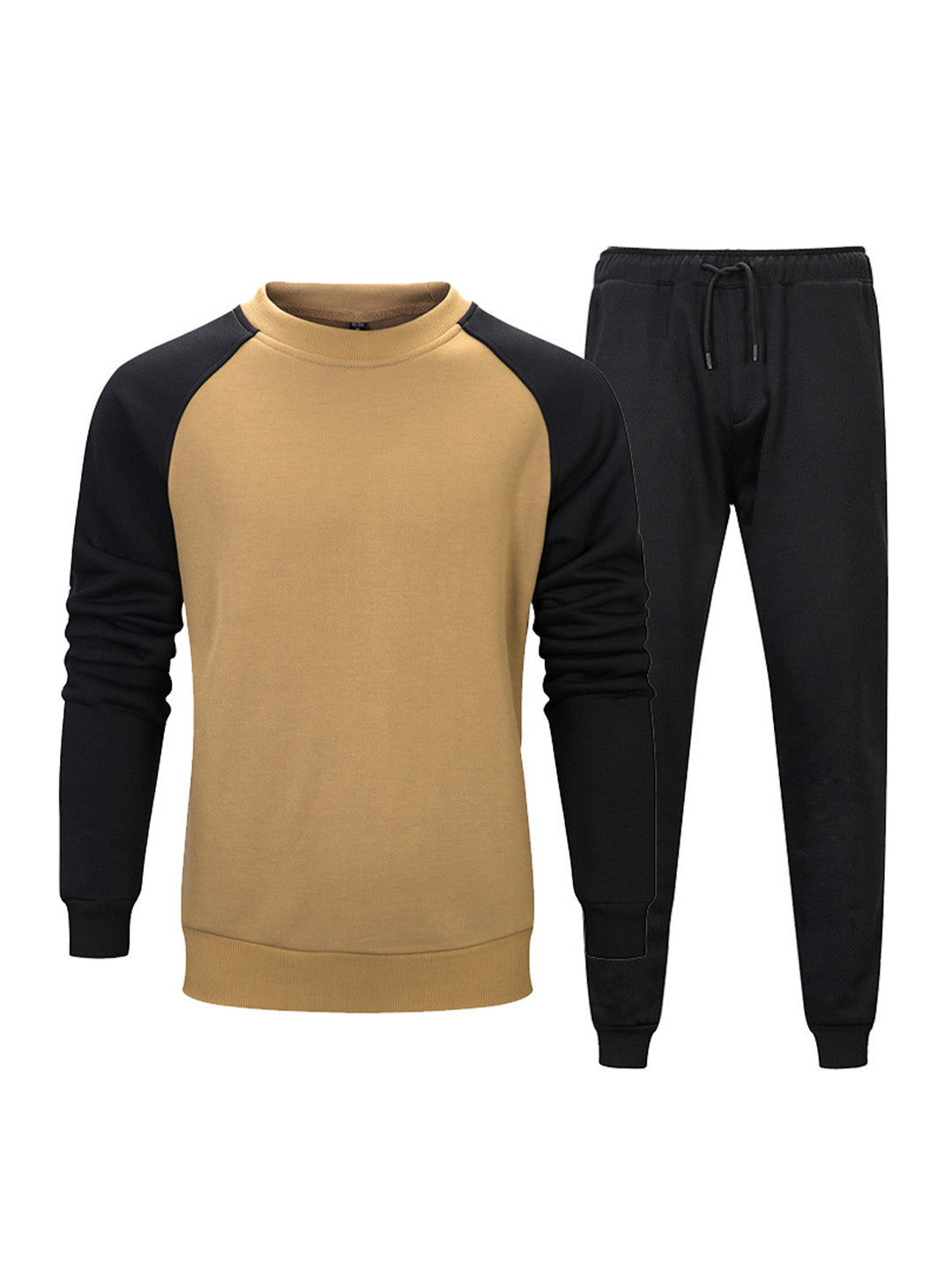 Frottee-Rundhalspullover mit Sweatpants mit elastischem Bund