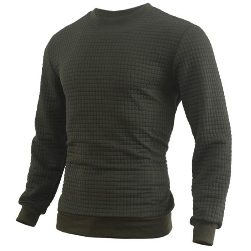 Sweat-shirt pull à petits carreaux jacquard pour homme