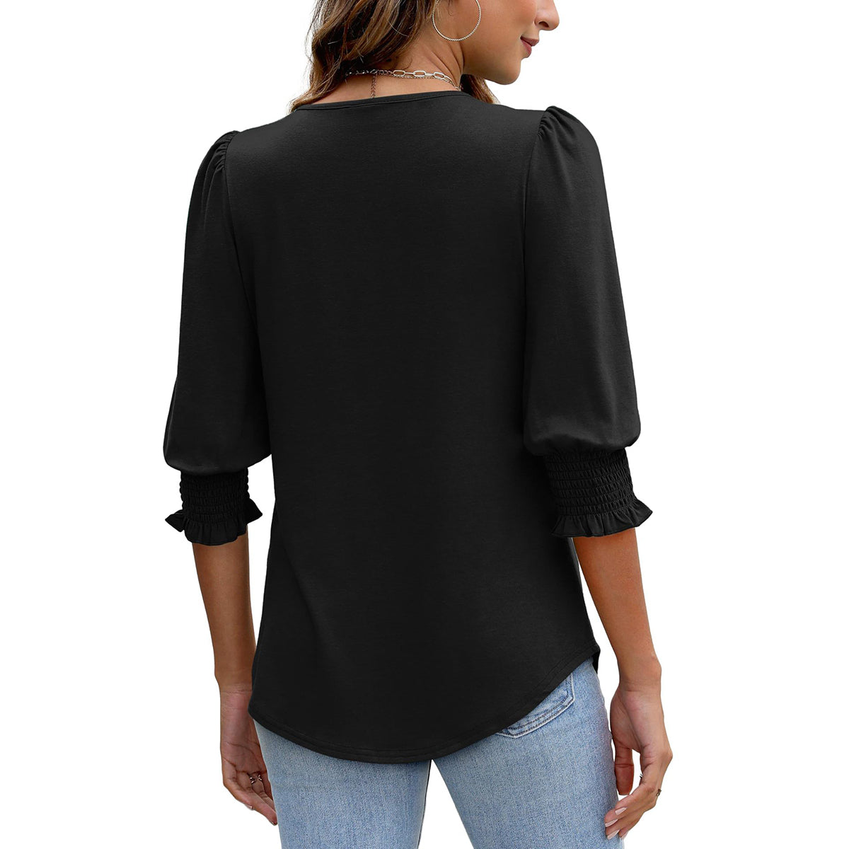 🥳Women Summer Printed Tops Elbow Sleeve Loose Fit Tee