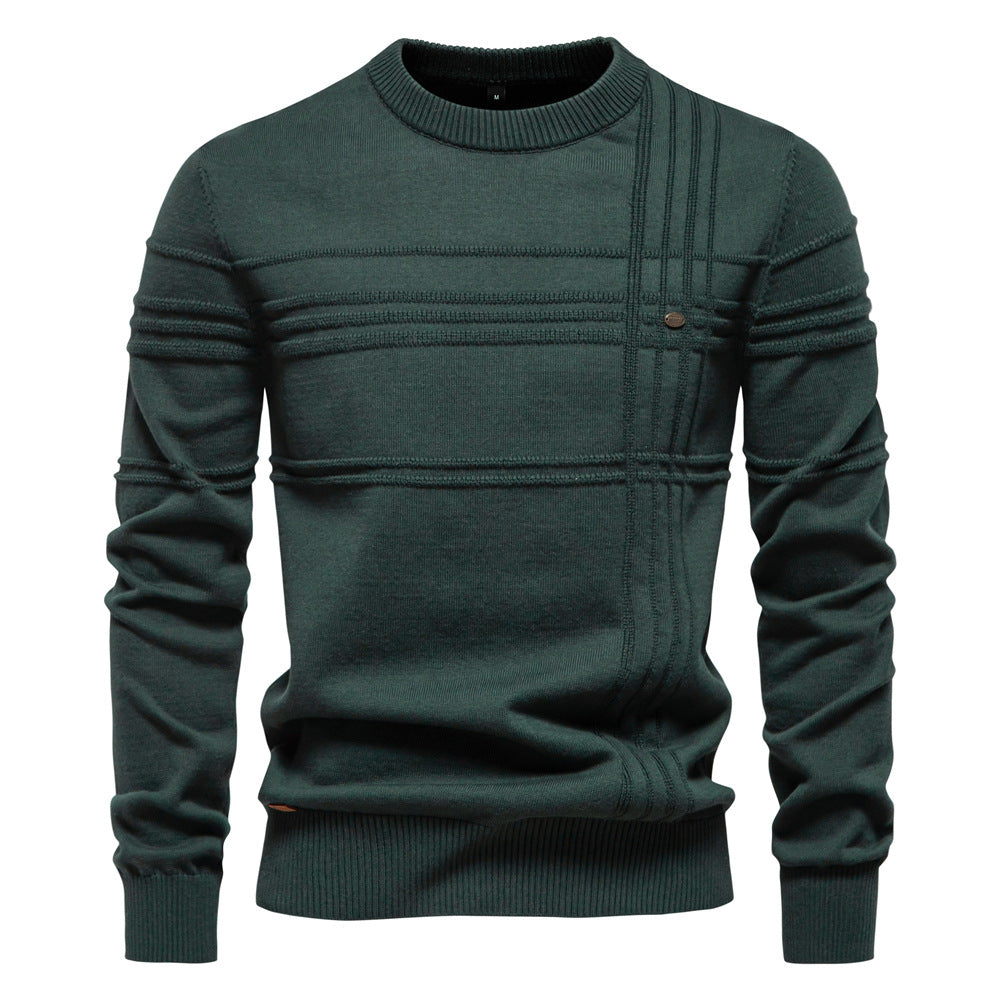 Pull ras du cou rayé pour homme