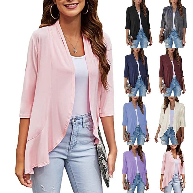 ✨Top-3 Sale Cardigan 2025✨|Women Fall/Winter Lightweight Open Front Casual Ruffle Cardigan