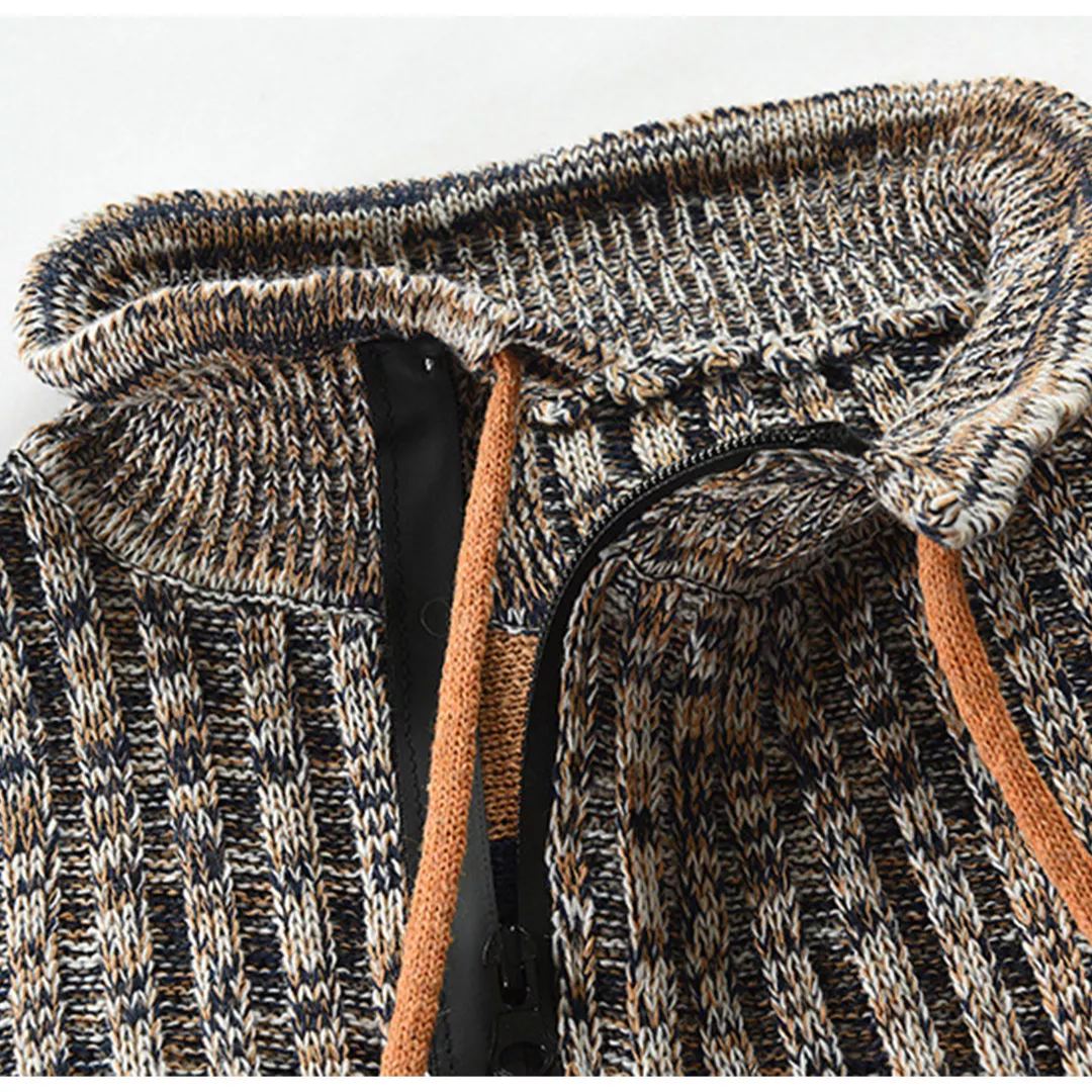 Herren Melange Half-Zip Känguru-Taschen-Pullover