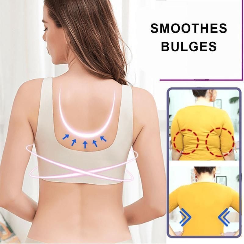 Rose - Soutien-gorge en dentelle sans armatures ultra élastique grande taille grand confort