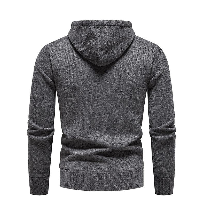 Pull à capuche décontracté basique en chenille pour homme